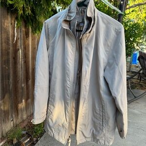 Mens Liz Claiborne Vintage Tan windbreaker Jacket Size M